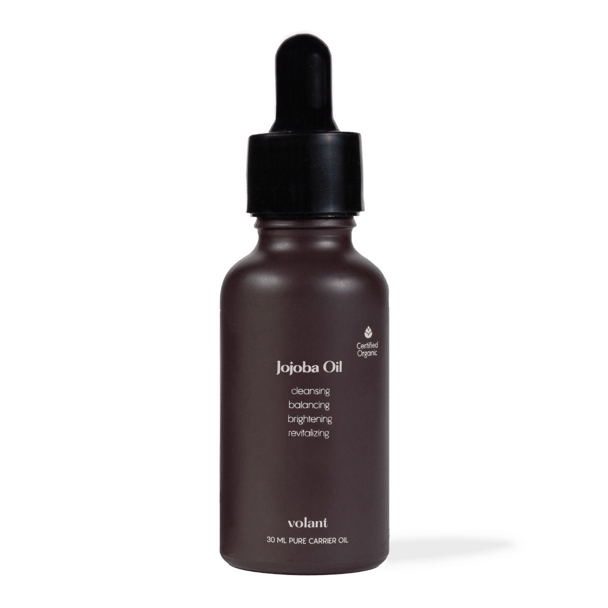 volant jojoba bæreolie flaske. de mest populære bæreolier til æteriske olier, fordi den kan bruges på dit hår eller din hud