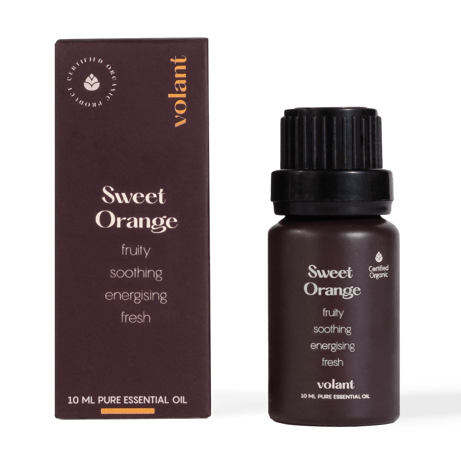 Volant ekologisk söt apelsin eterisk olja flaska förpackning för fräsch hem doft