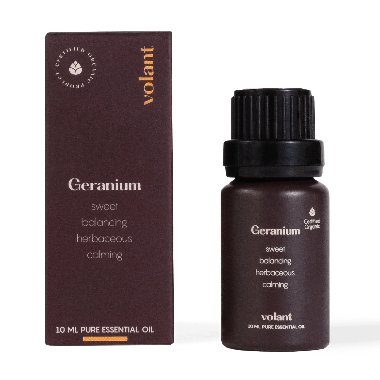 volant organic geranium essential oil bottle packaging for relaxation and hair growth