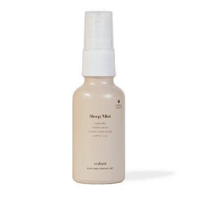 volant sleep mist bottle. Blended from the essential oils; lavender, palma rosa, chamomile and frankinscense.