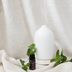 volant white diffuser using organic spearmint essential oil helps you focus while working or studying