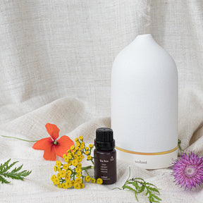 volant white diffuser using organic tea tree essential oil for aromatherapy